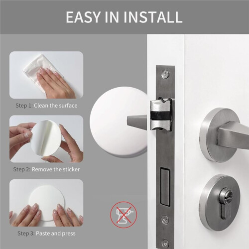 - 3.14" White Door Stoppers for Wall (8 Pack),Wall Protector & Shock-Absorbent Protectors From Door Knobs 2
