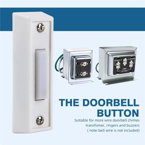 2-Pack LED Lighted Doorbell Button, Wired Push Button Replacement with High Compatibility for Garage and Wall Mount 1