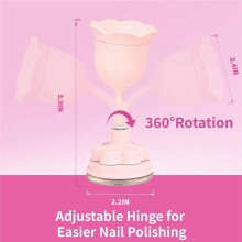 Nail Polish Bottle Holder, Tilted and Anti-Spill Nail Polish Holder Stand, Strong Suction Cup, Rose-Like Nail Stand A