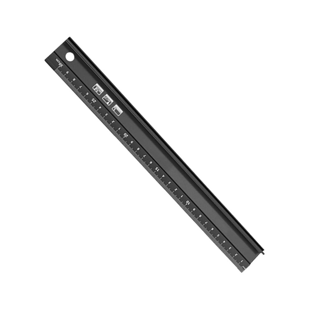 Metal Ruler For Cutting,30Cm Aluminium Raised Grip Cutting Ruler, Multifunctional Metal Safety Rulers 4711184611550