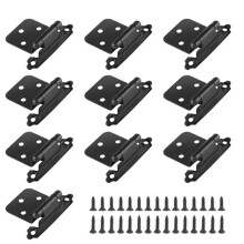 Kitchen Doors Hinges 10pcs Cabinet Drawer Hardware Heavy-Duty Overlay Reused Self-Closing W/ Screws Cold-Rolled Steel