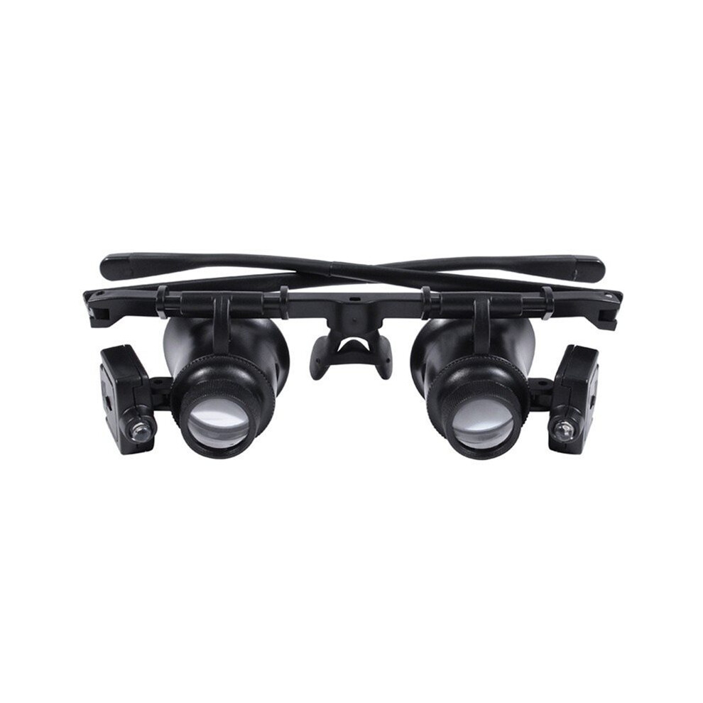 Black 25X Eyewear Loupe Repair Hand Magnifying Led Magnifying Headband Wearing Magnifying Glasses Loupes For Reading