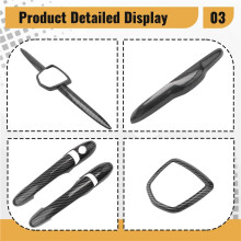 For Abarth 500 595 695 Complete Exterior Cover Kit Front Rear Badge Cover+Trunk Handle Cover+Door Handle Cover