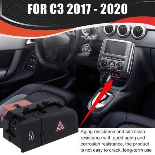Neuer Warnblinker-Not-Sperrschalter 98154241ZD für  C3 2017-2020 2