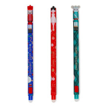 Set van 3 Uitwisbare Gelpennen, Kersteditie, met Warmtegevoelige Inkt, Rood, Blauw, Groen, Uitwisbaar Zonder Het Papier Te Beschadigen