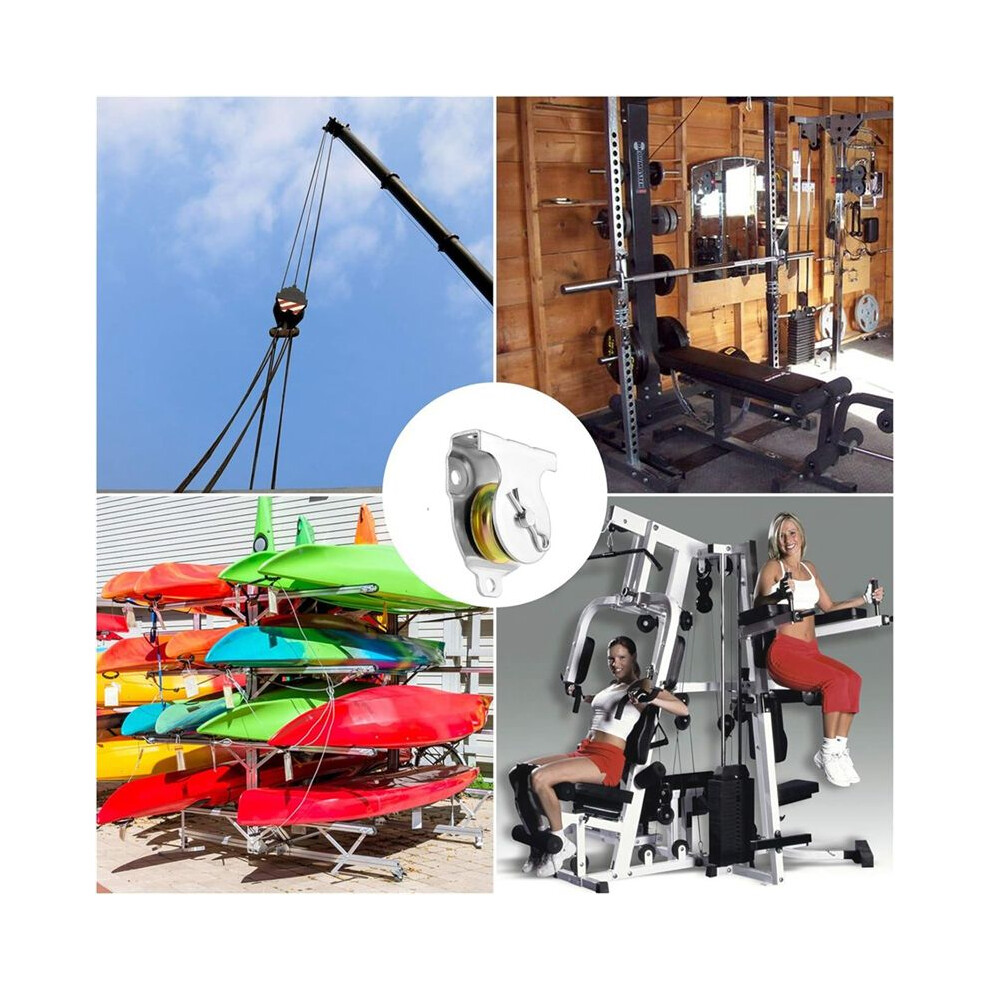 10Pcs Wall Mount Pulleys, 1-1/2" Ceiling Mount Single Pulley V- Pulley Hardware Accessories For 3/8" Wire Or Rope 6033725991968