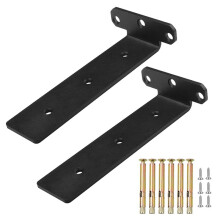 Floating Shelf Brackets, 8-Inch Heavy Duty Hidden L Brackets, Rust-Resistant Metal Shelving Supports, Easy Installation