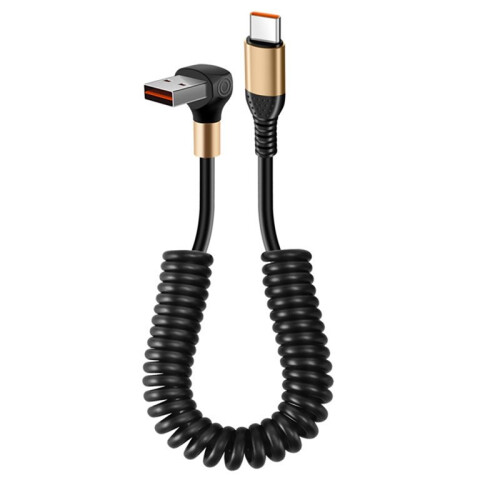 90 Degree Spring USB Type C Cable 6A Fast Charging Type-C Cord for  15 16   USB C Cable