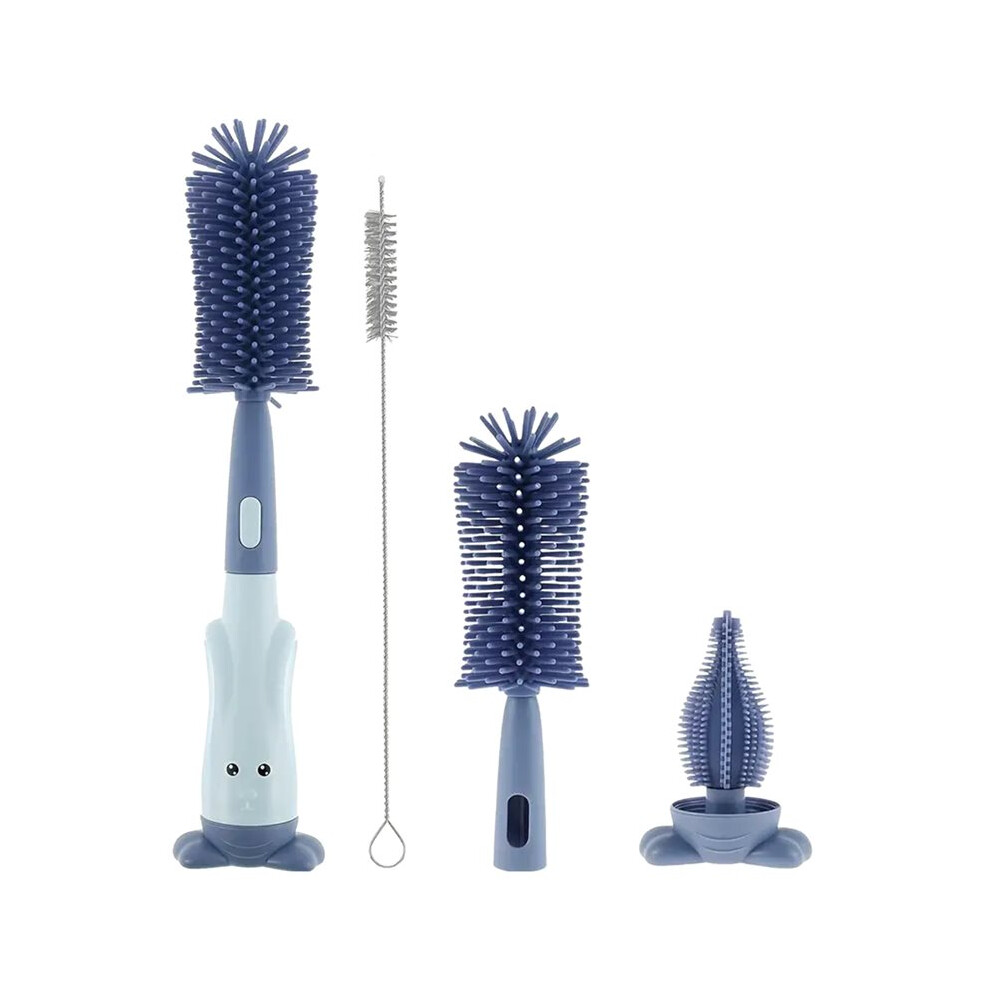 Bottle Brush Multifunctional Standing Brush Food Grade Silicone Nipple Brush Set Cup Brush Three-in-One Straw Brush