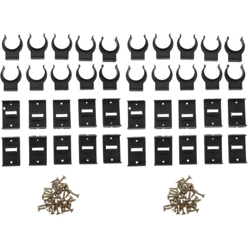 10 Set Adjustable Kitchen Cabinet Leg Plinth Clips, Durable Plastic Toe Kick Leveler Clips Black