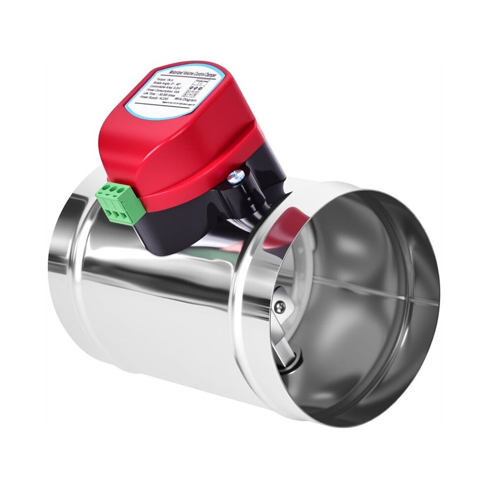 4In Motorized Duct Damper-Adjustable Volume Balancing & Backdraft Damper Control,Airflow Control Damper For Hvac System 4713327021295