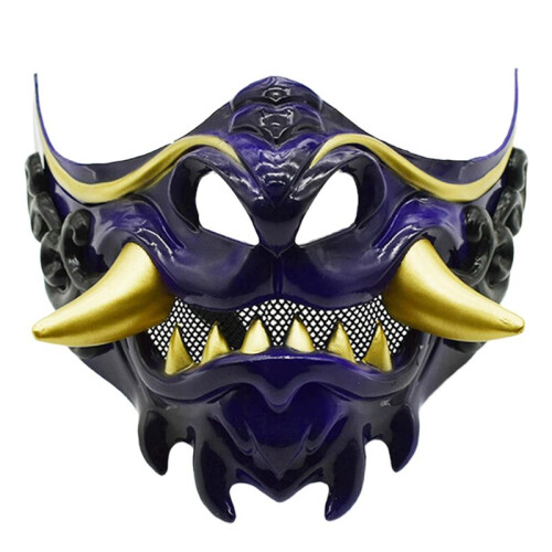 Halloween Japanese Samurai  Devil Mask Halloween Devil  Role Playing Horror Devil  Thick Mask