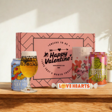 Personalised Valentines Beavertown Gift Set with Glass