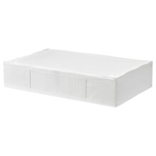 Extra Large Underbed Storage Bag with Zipper Closure for Clothes Bedding and Linens – White