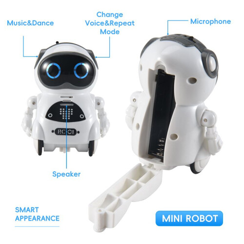 RC Pocket Robot for Kids with Interactive Dialogue Conversation, Voice Recognition, Chat Record, Singing& Dancing 2