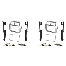 2X 2 Din Stereo Frame Trim Kit of Dashboard for Yaris Vitz Platz 2005-2011 DVD Player Installation Bezel Fascias