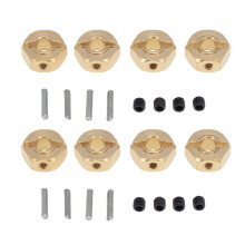 2X Brass 12mm Hex Wheel Hub Extended Adapter for Axial SCX10 III CC01 WRAITH RR10 Redcat GEN8 1/10 RC Crawler Car,6mm