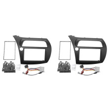 2X for Double Din Fascia Radio Dvd Stereo Cd Panel Dash Mounting Installation Trim Kit with Wire Harness