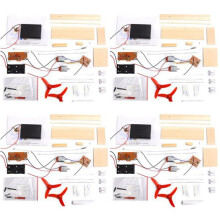 4X Assembled Wind Turbine Model Boat Wooden Remote Control Boat DIY Science Educational Toys Gift Model