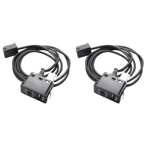 2X Car Aux Usb Port 12 Pin  Interface  Panel Music Adapter for  for  Cooper E39 E53 X5 Z4 E85 E86
