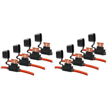 10 Gauge Fuse Holder - 10 AWG Inline Fuse Holder with 40 AMP ATC Blade Fuses (8pack) Automotive Retrofit Fuse Holder