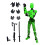 2X Robot Action Figure, 3D Printed with Full Articulation for Stop Motion Animation Green 1