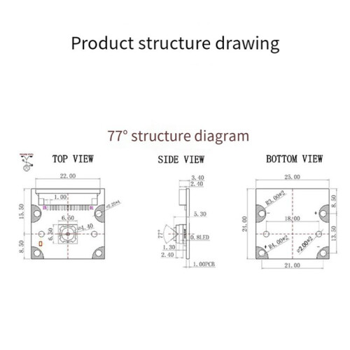 8MP Camera Module for Raspberry Pi 5 Camera IMX219 77 Degree Viewing Angle CSI Interface Cam 2