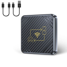 Adaptateur Android Carplay Sans Fil 2 en 1 Adaptateur de Voiture Adaptateur Sans Fil Convertissez en Toute Transparence Android Auto Filaire en Sans