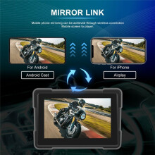 5 Pulgadas Motocicleta Inalámbrico Carplay Android Auto Reproductor Inteligente Portátil Impermeable Motocicleta Pantalla DVR, Sin Cámara