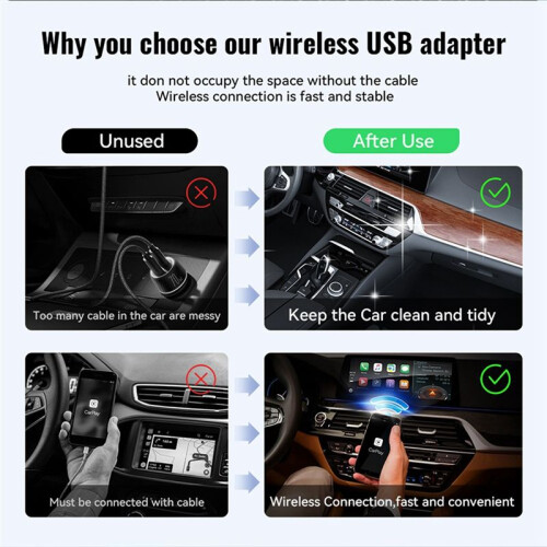 Wireless CarPlay Android Auto Wireless Adapter   Box Plug and  WiFi Fast Connect Universal 2