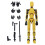 Robot Action Figure, 3D Printed with Full Articulation for Stop Motion Animation Yellow 1