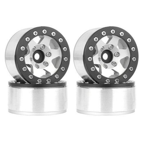 Carro de Escalada AX90069 com Pneu de Roda de Metal Preto Prateado de 1,55 Polegadas para JIMNY CC01