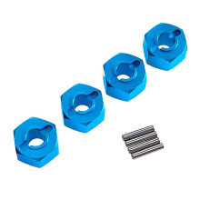 4 Piezas para MJX 1/14 1/16 14210 14303 16207 16208 Accesorios de Coche de Control Remoto Conector Hexagonal de 12 mm Azul