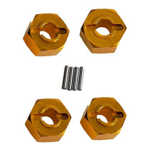 4Pcs for MJX 1/14 1/16 14210 14303 16207 16208 Remote Control Car Accessories 12mm Hex Connector Gold