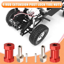 4pcs 12mm Hex Wheel Hub Drive Adaptor 20mm Extension Combiner Coupler for 1/10 RC Car Crawler SCX10 D90,Red