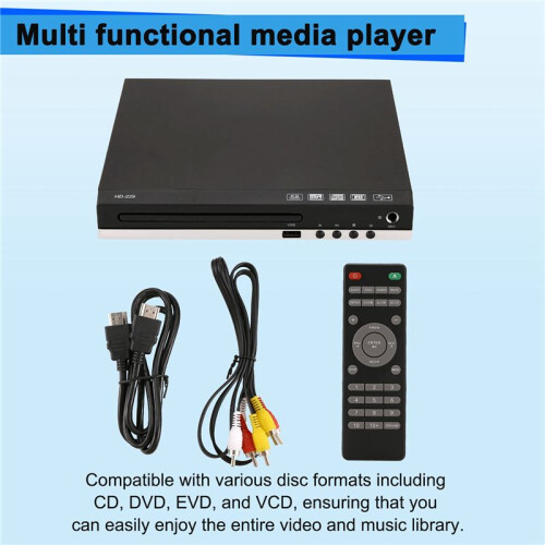 HD 1080p CD/EVD/VCD DVD Player Outputs Home Digital Media Player with USB and Microphone  UK PLUG 2