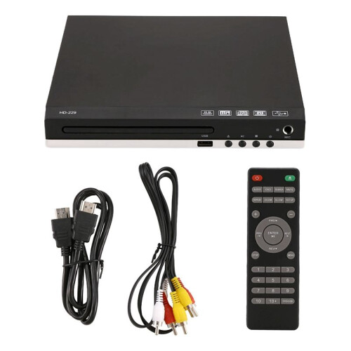 HD 1080p CD/EVD/VCD DVD Player Outputs Home Digital Media Player with USB and Microphone  UK PLUG
