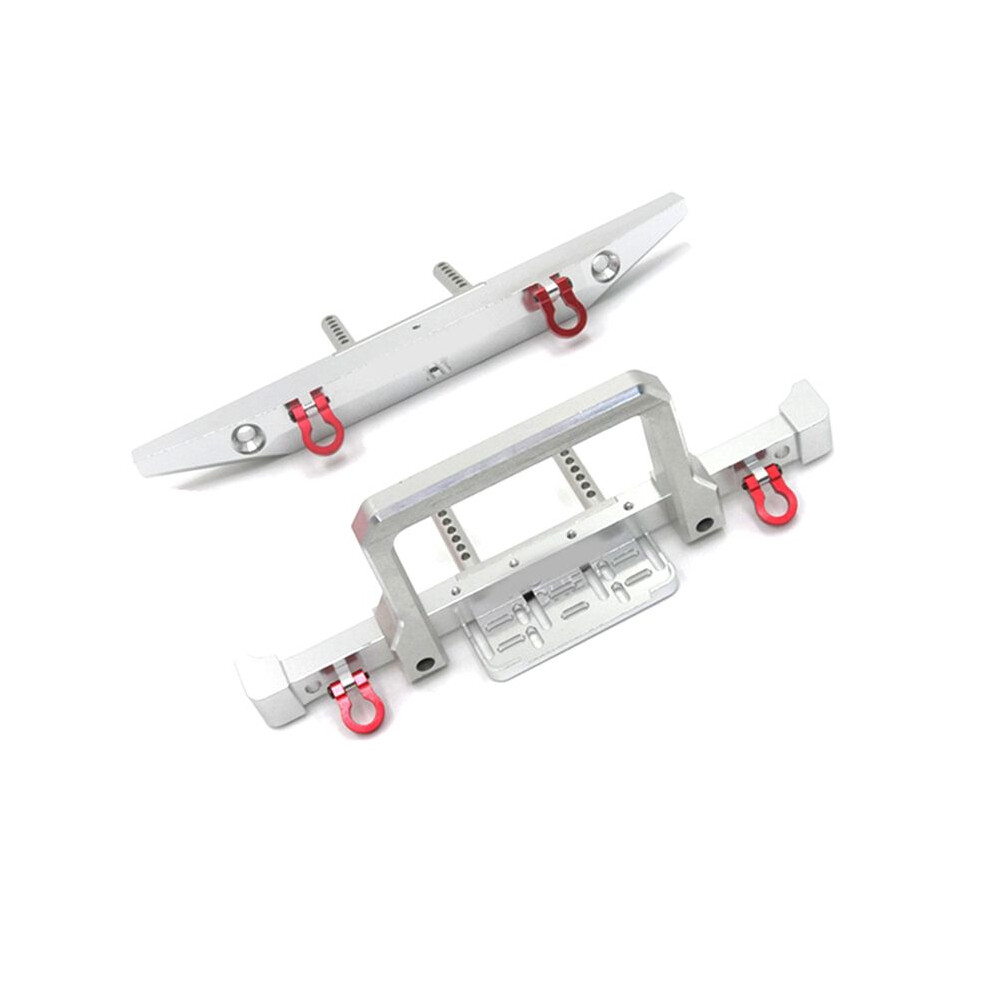 Metal Front Rear Bumper For 1/10 Rc Crawler Car Mn999 Mn222 Trx4 Scx10 90046 90047 Rc Car Upgrade Parts Silver 6132123145277