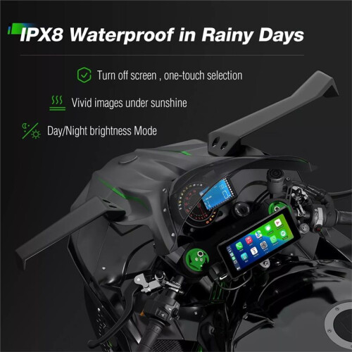 Motorcycle 6.86 Inch  Portable Screen GPS Navigation IP68 Waterproof Wireless Carplay Android Auto MP5 Player 2