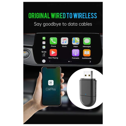 2-in-1 Wireless Carplay Android Auto Adapter  AI Box Dongle Support USB&Type-C Wired to Wireless Adapter 1