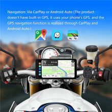 6,25 Zoll Motorrad-DVR, Kabelloses CarPlay für Android Auto, GPS-Navigationsmonitor, , Wasserdichter Touchscreen