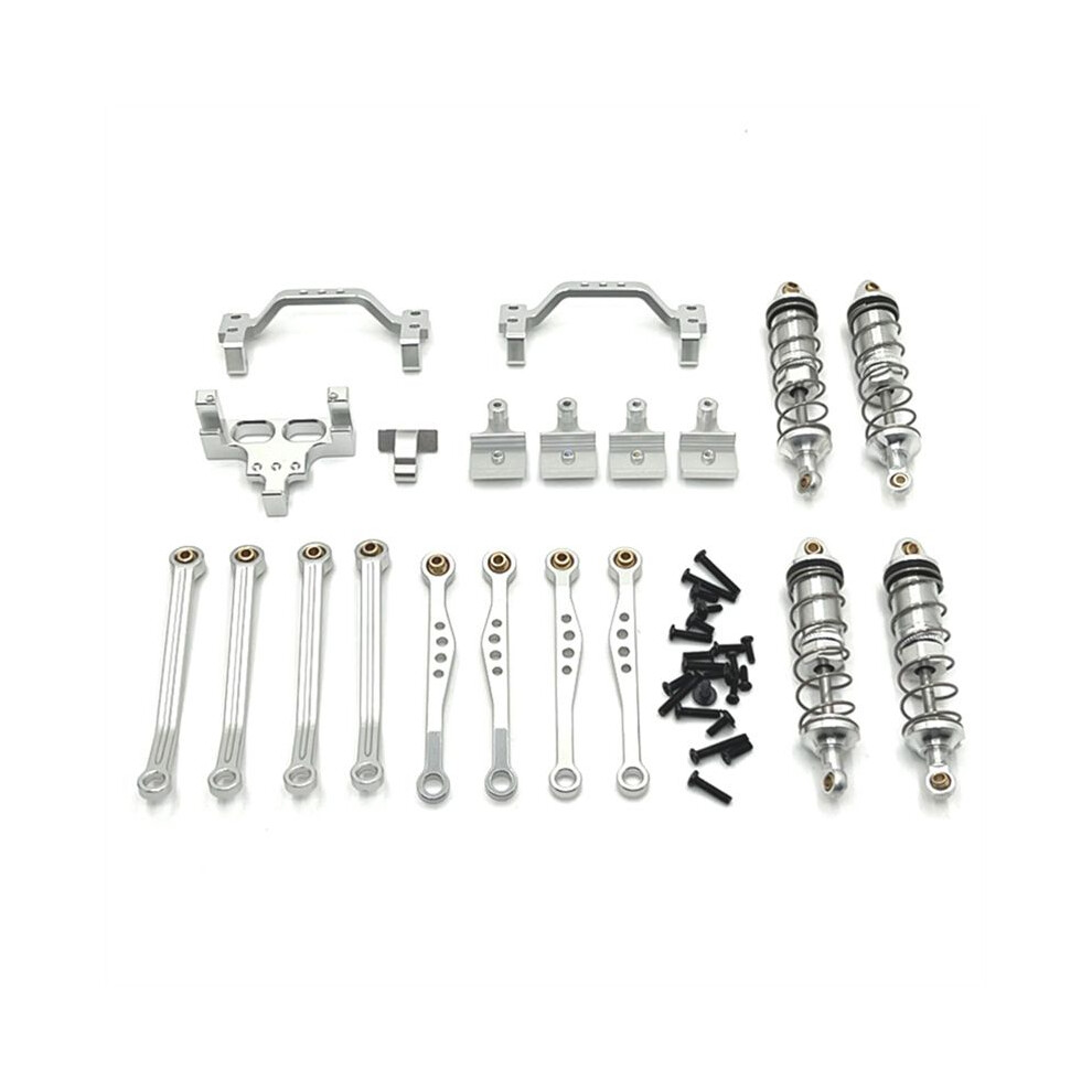 Rc Car Upgrade Pull Rod Suspension Frame Steering Gear Pull Rod Set For 1/16 Wpl C64 C74 Rc Car Upgrade Parts A Silver 4712819688015