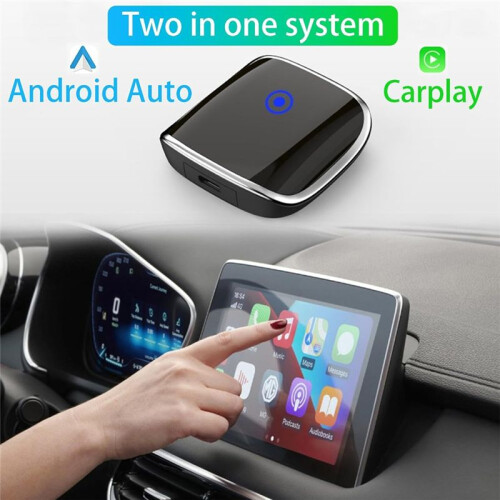 Wireless CarPlay Android Auto Adapter, Wireless 2 in 1 Dongle Convert Wired Android Auto/Carplay to Wireless 2