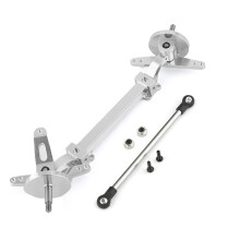 Metalen Geen Power Vooras Met Stuurstang Stuurinrichting voor 1/14 RC Truck Tractor Auto Upgrades Onderdelen, Zilver