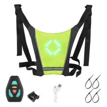 Bicycle Wireless Remote Control LED Turn Signal Vest Bicycle Guide Light Vest Reflective Luminous Safety Warning Vest