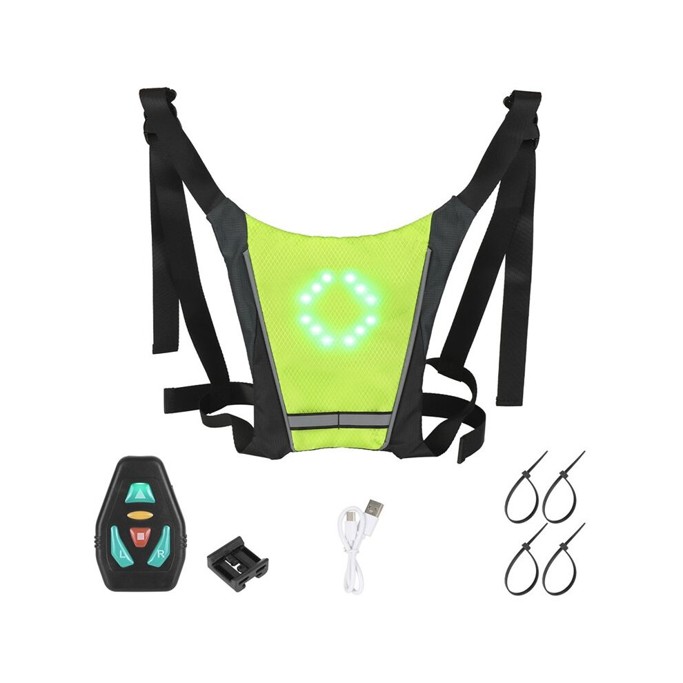 Bicycle Wireless Remote Control Led Turn Signal Vest Bicycle Guide Vest Reflective Luminous Safety Warning Vest Light Tauoh