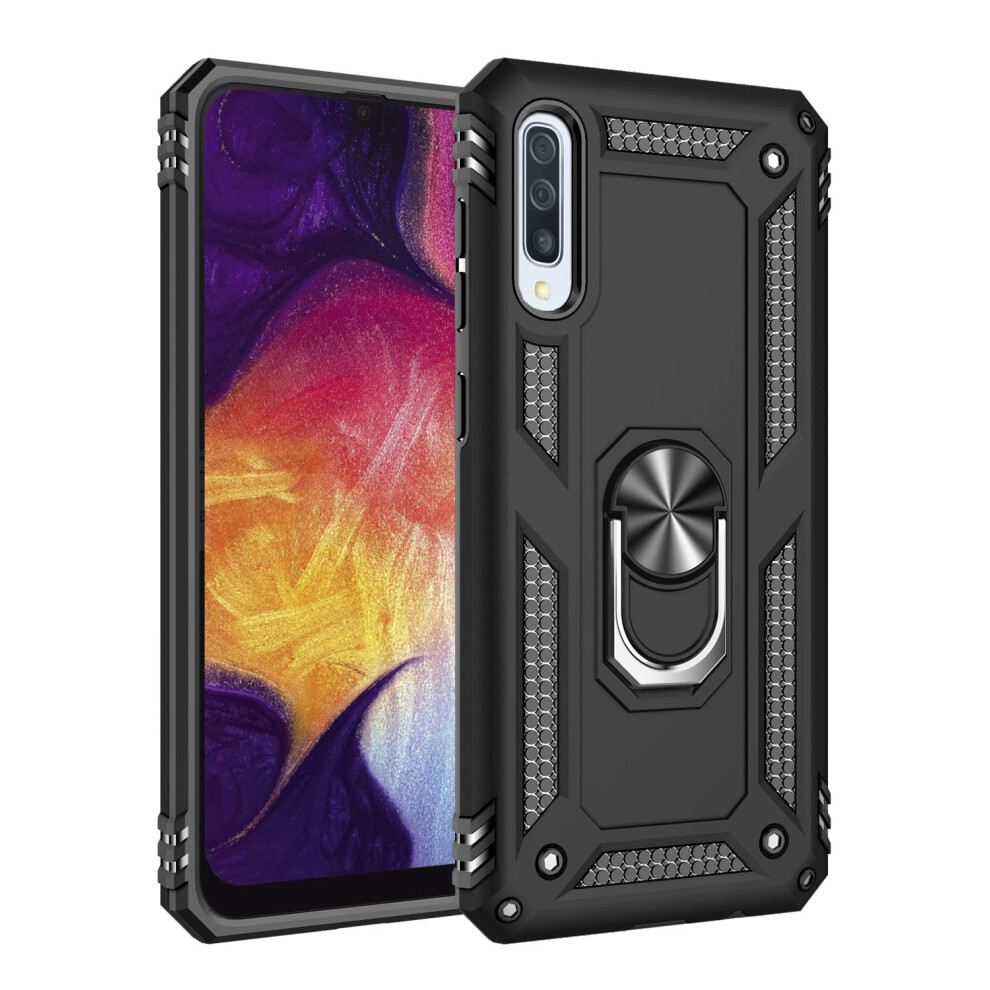 Case For Samsung Galaxy A50 A30s With 360 Ring Holder Magnetic Car Mount Shockproof Armor Tpu Cover Black 9073542371236