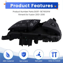 Car Steering Wheel Cruise Control Button Assembly Multifunction DG9T-9E740GFW for Fusion 2013-2018