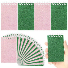 24 Pcs and Green Notepads Bulk Magical Wizard Party Favors Glitter Cover Spiral Notebooks