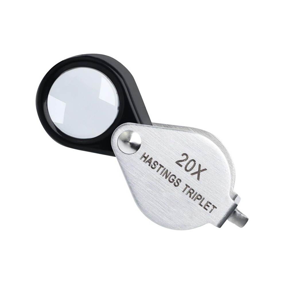 Jewelers Loupe 20X Triplet Loupe Magnifier with 12mm Triplet Lens Foldable Eye Loop Jewelry Magnifying Glass